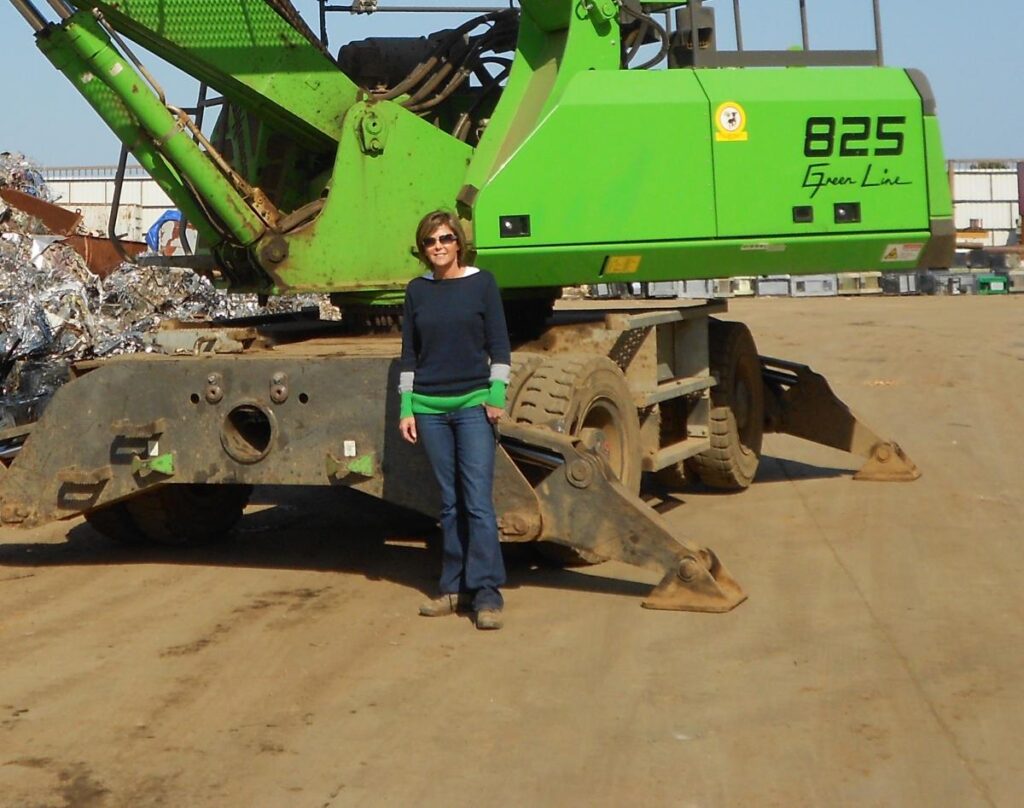 Kari Fletcher, Manager of the Vallejo yard in California with the 825 M that gives them the ability to move about the yard.