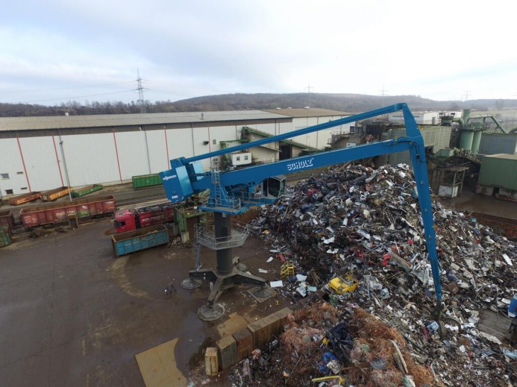 Once the site of a brown coal processing plant, Scholz Recycling in Espenhain, Germany, today handles approximately 40,000 metric tons of scrap material each month.